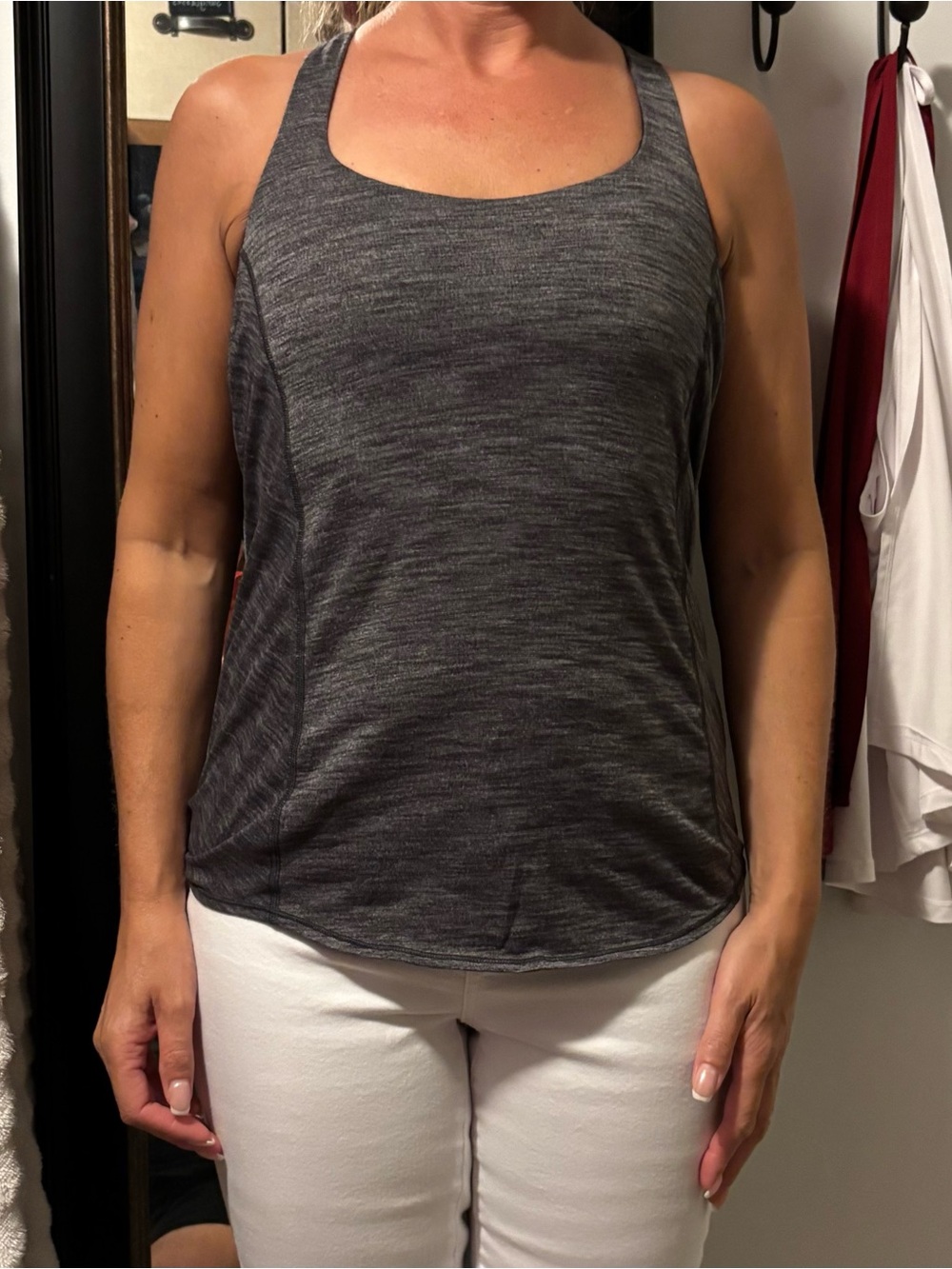 Lululemon Heathered Charcoal Gray Scoop Neck Tank